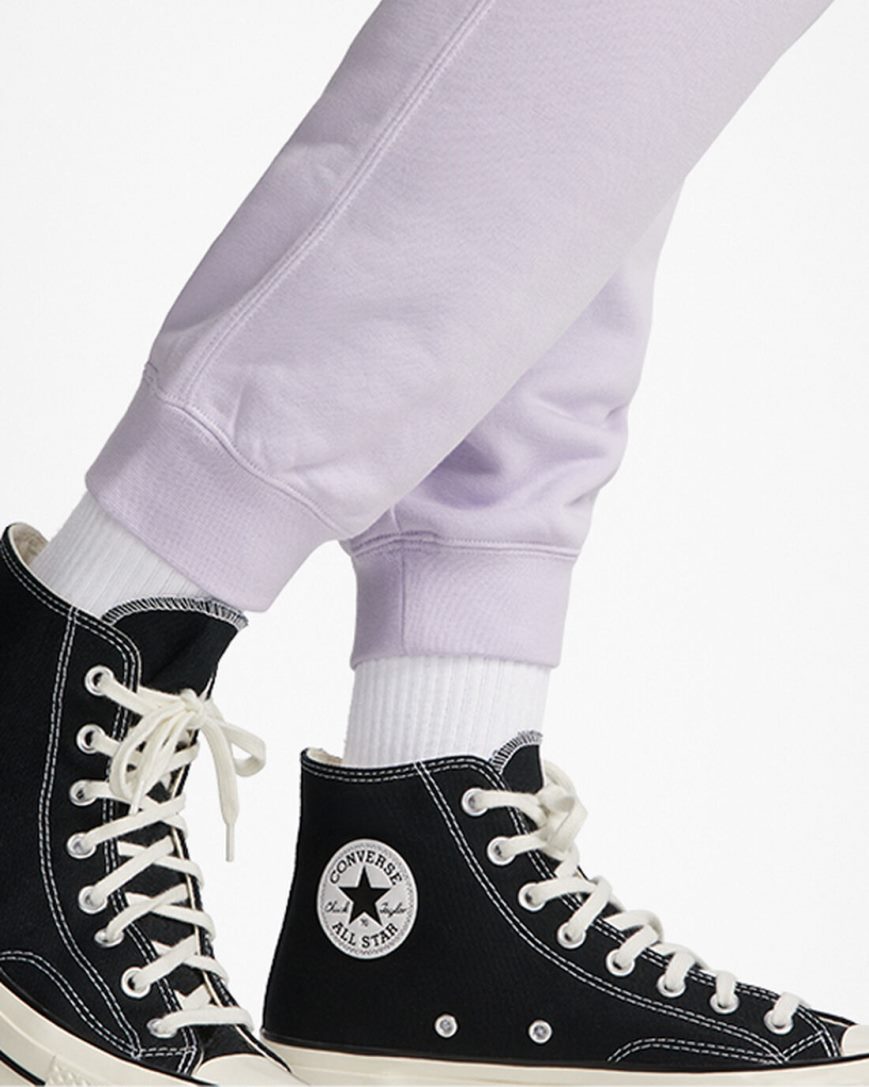 Pantaloni De Trening Barbati Converse Go-To Embroidered Star Chevron Standard Fit Fleece Violet | RO WO13QJ937